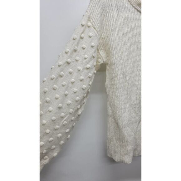 CeCe Puff Sleeve Bobble Ribbed Sweater - Picture 3 of 6